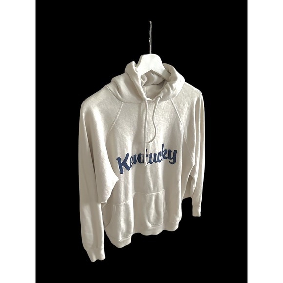 Velvasheen Other - VelvaSheen Kentucky 70's Hoodie White Distressed Sz Medium Afterhoods Style